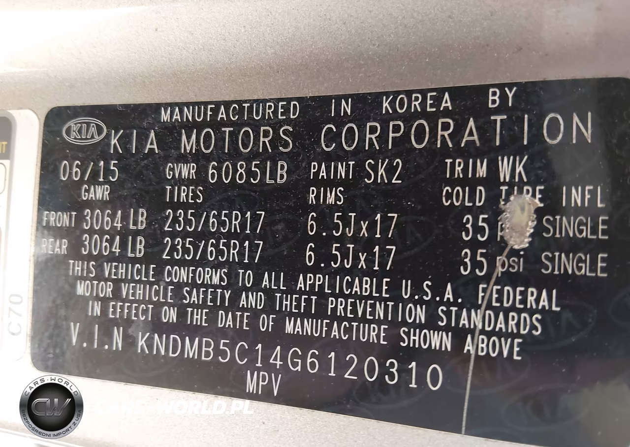2016 Kia Sedona Lx VIN:KNDMB5C14G6120310 - 8