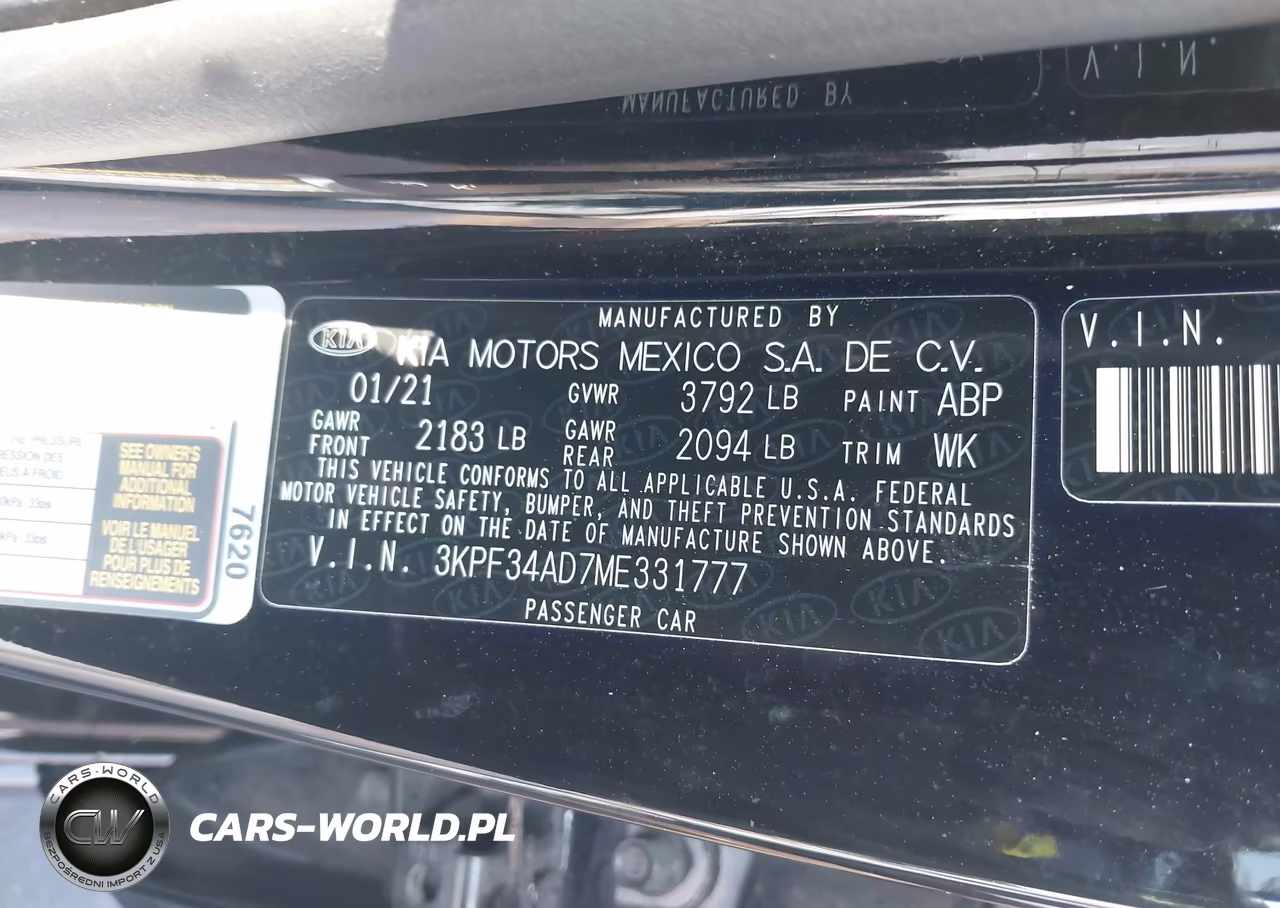 2021 Kia Forte Gt-Line VIN:3KPF34AD7ME331777 - 9