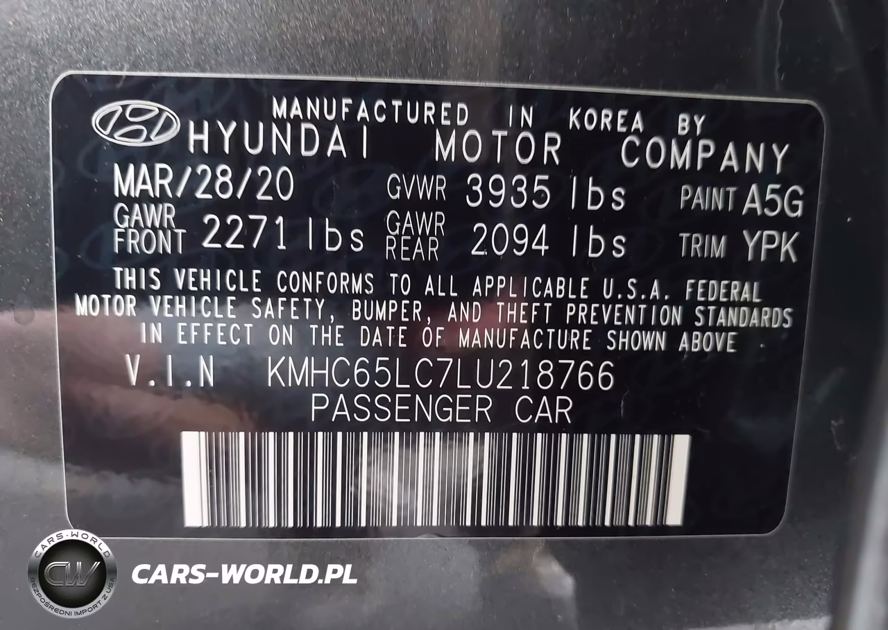 2020 Hyundai Ioniq Hybrid Blue VIN:KMHC65LC7LU218766 - 9