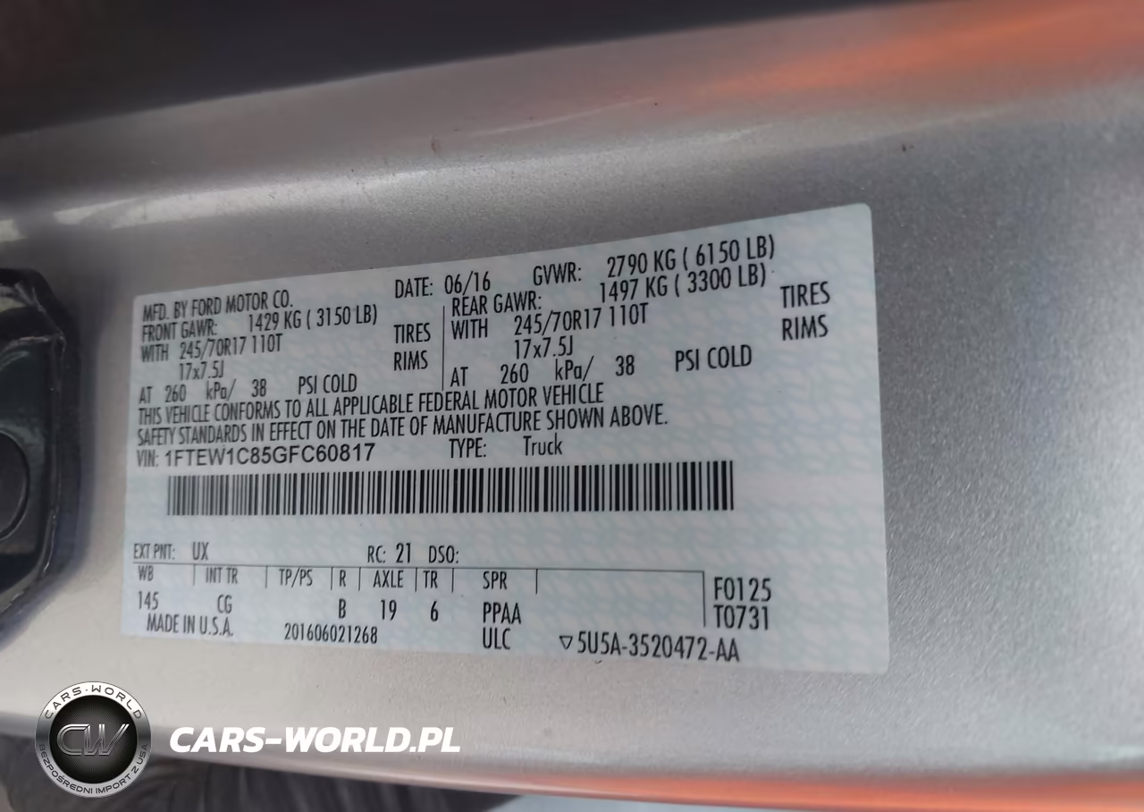2016 Ford F-150 Xl VIN:1FTEW1C85GFC60817 - 9