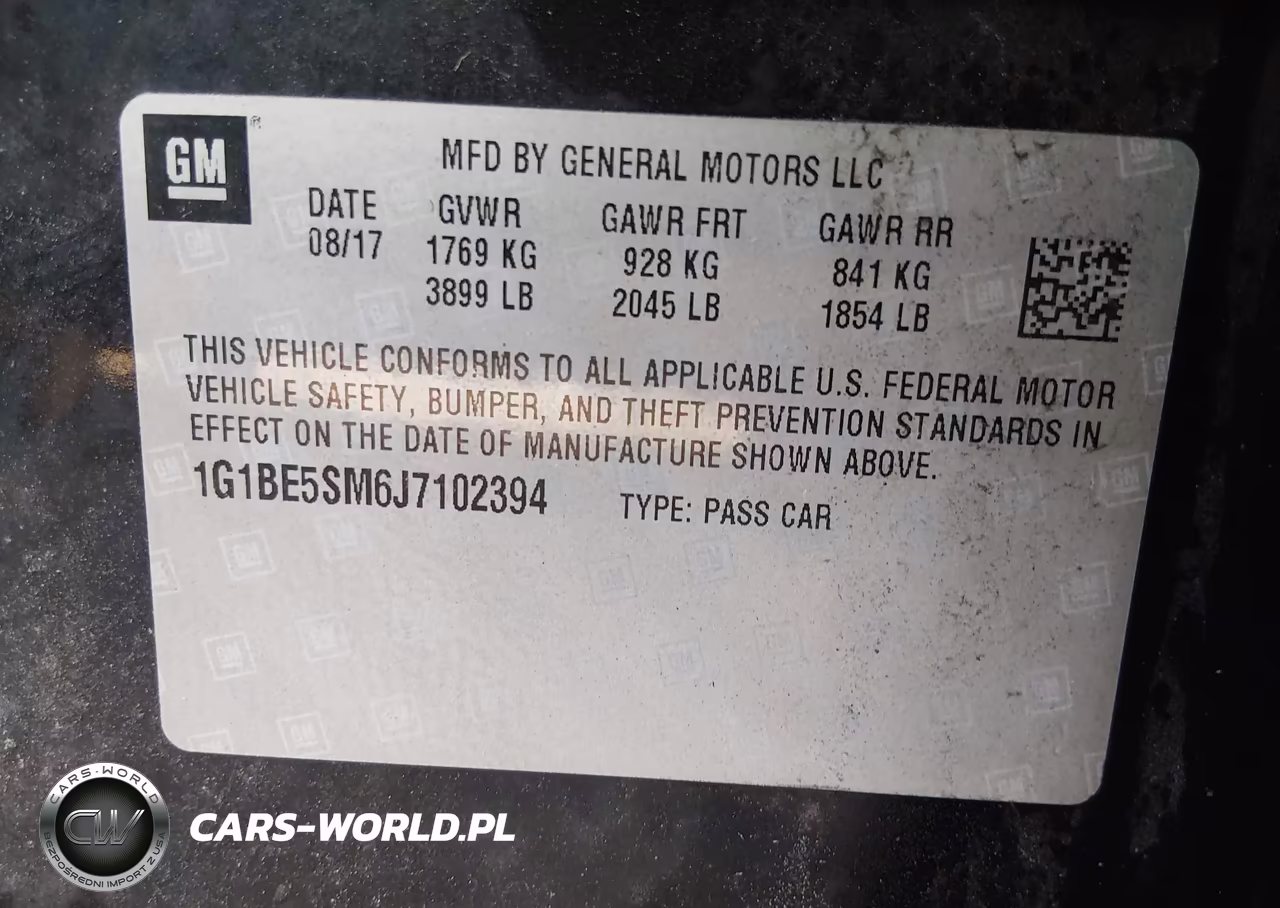 2018 Chevrolet Cruze Lt Auto VIN:1G1BE5SM6J7102394 - 9