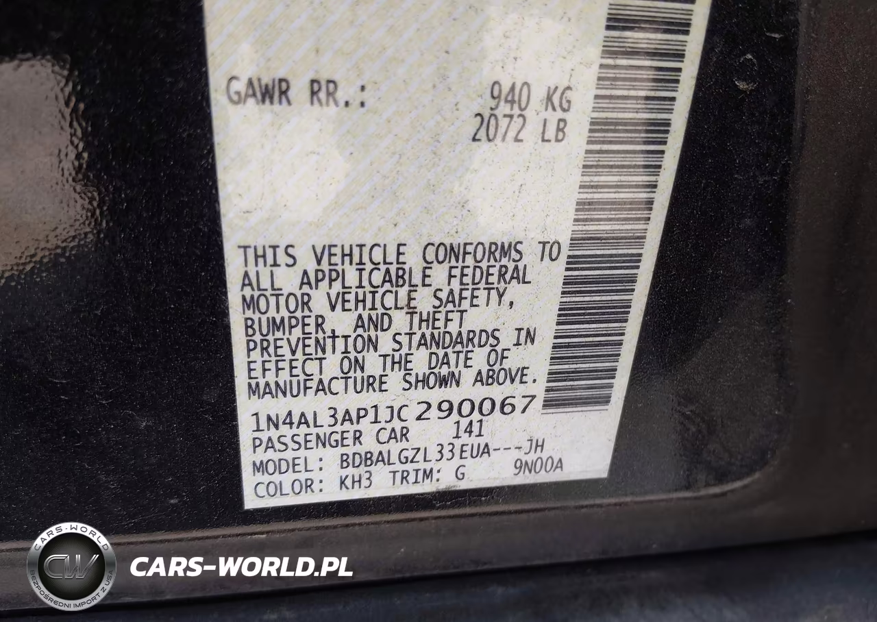 2018 Nissan Altima 2.5 S VIN:1N4AL3AP1JC290067 - 9