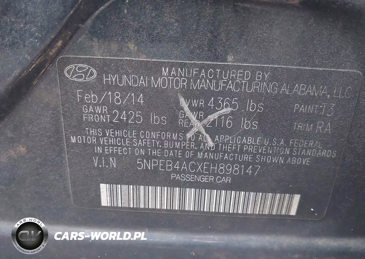 2014 Hyundai Sonata Gls VIN:5NPEB4ACXEH898147 - 9