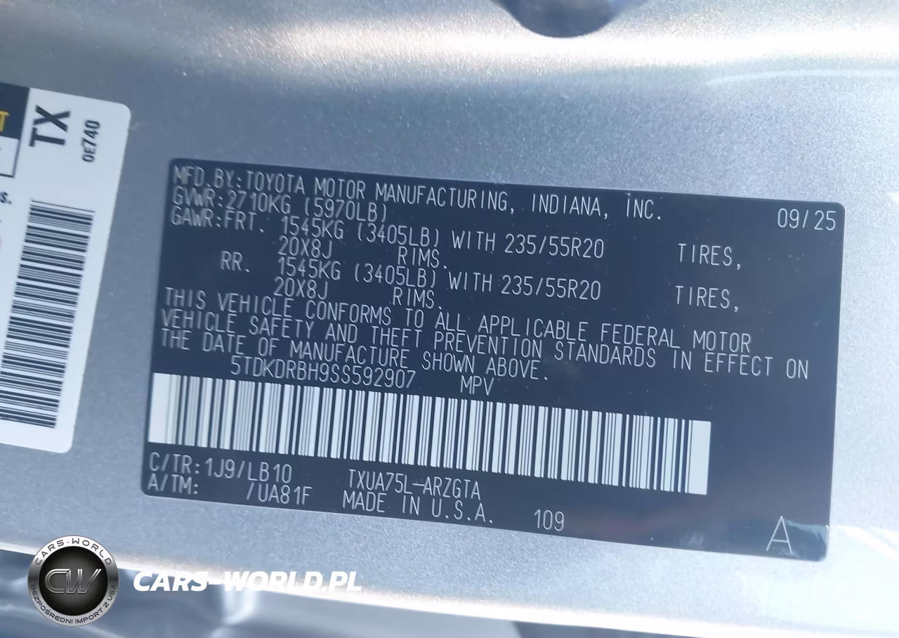2025 Toyota Highlander Limited VIN:5TDKDRBH9SS592907 - 9