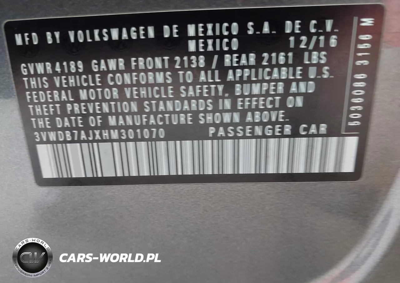 2017 Volkswagen Jetta 1.4T Se VIN:3VWDB7AJXHM301070 - 9