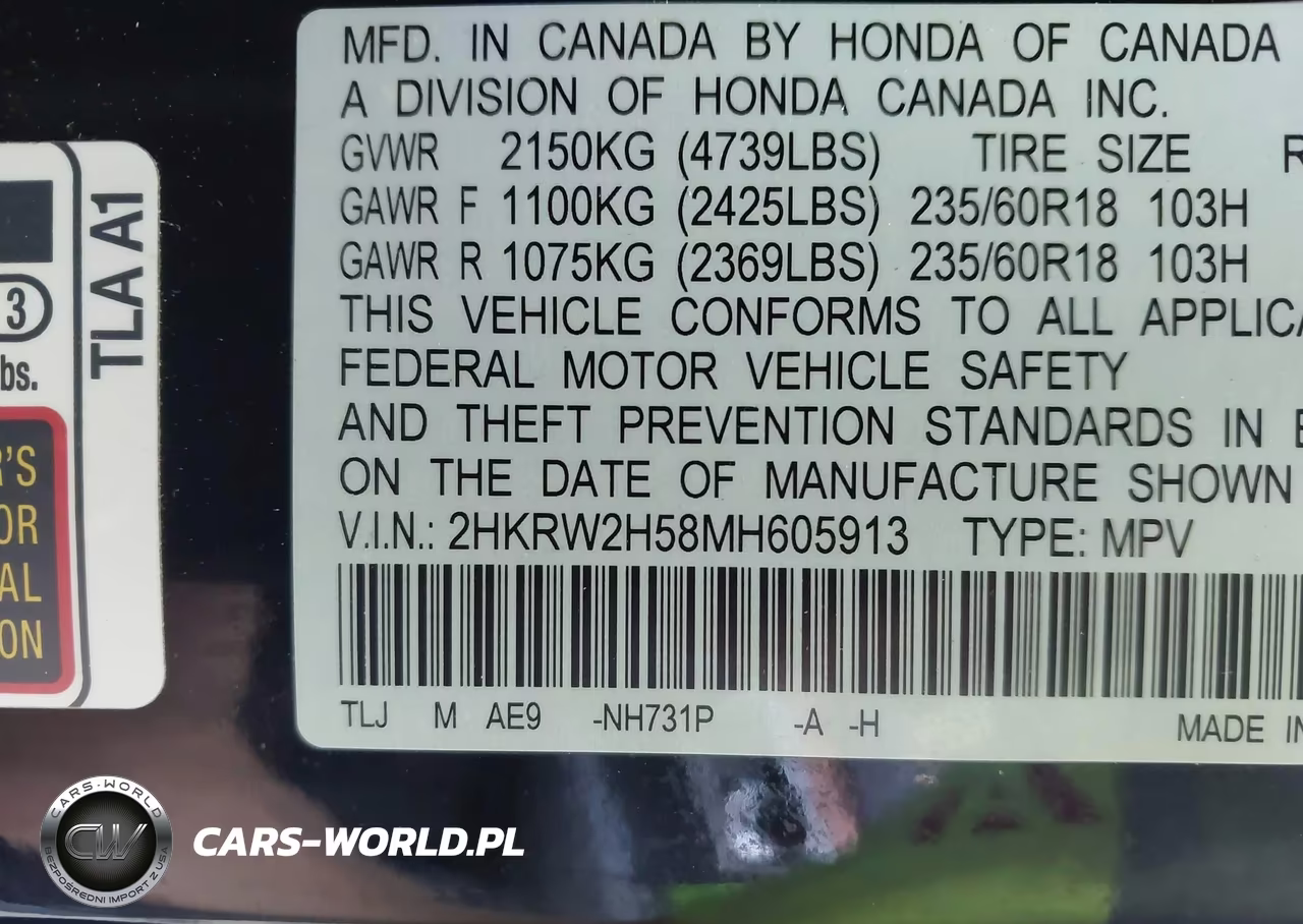 2021 Honda Cr-V Awd Ex VIN:2HKRW2H58MH605913 - 9