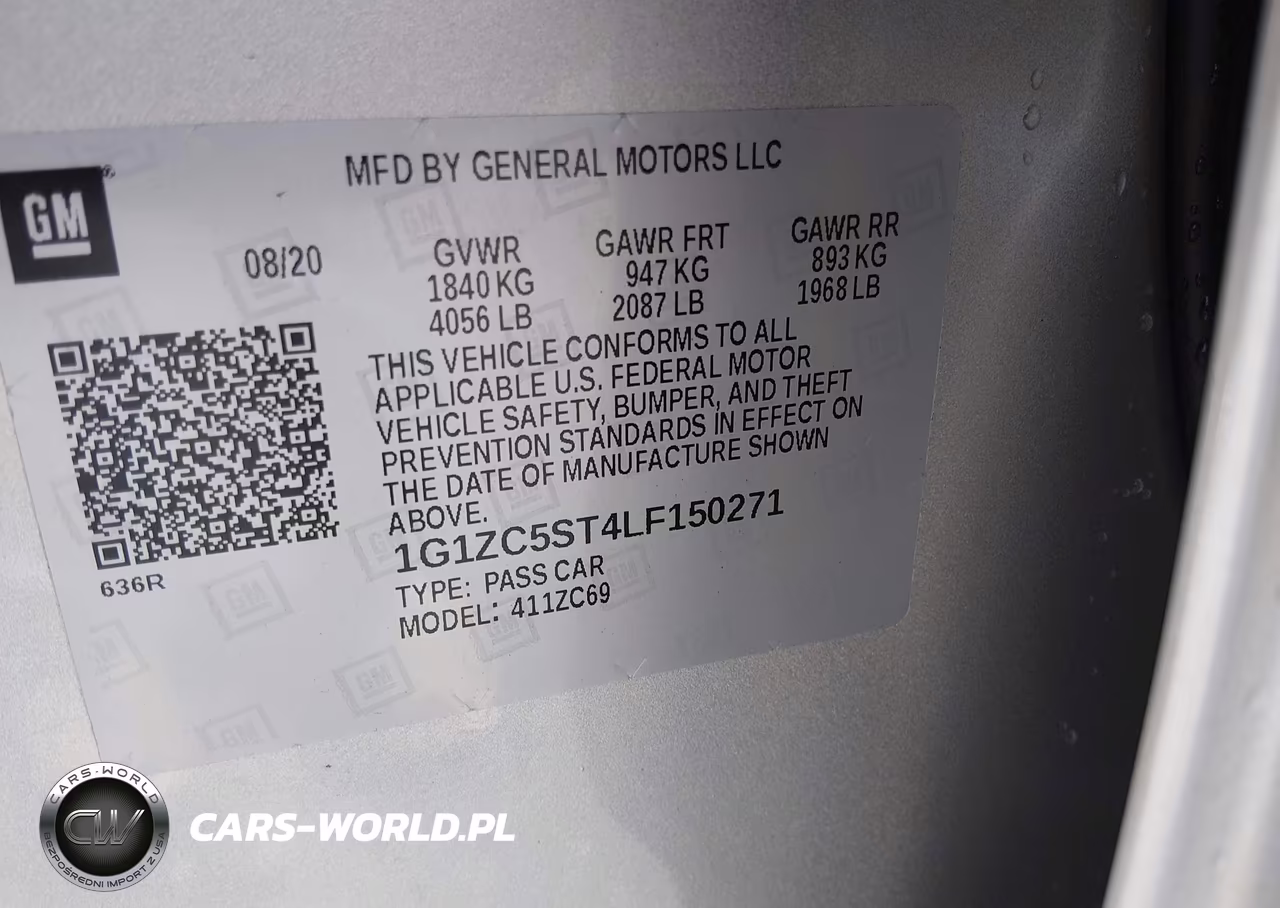 2020 Chevrolet Malibu Fwd 1Fl VIN:1G1ZC5ST4LF150271 - 9