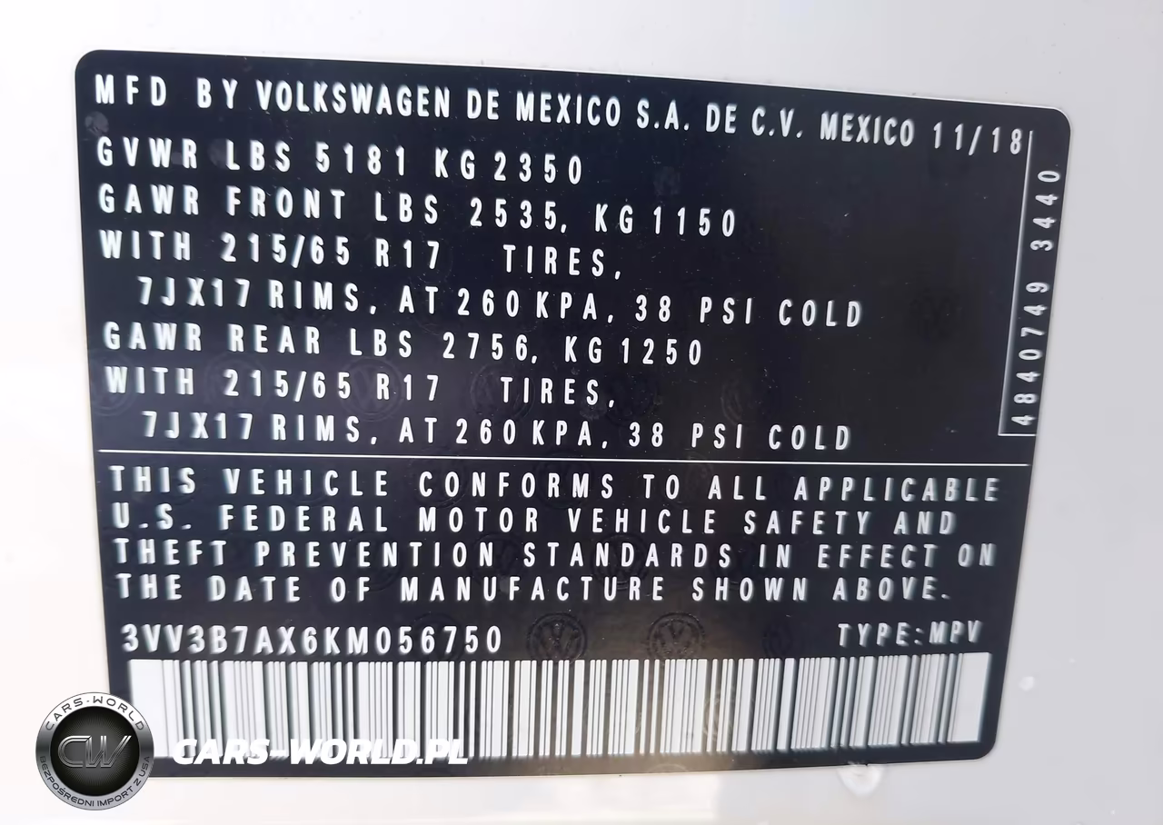 2019 Volkswagen Tiguan 2.0T Se-2.0T Sel-2.0T Sel R-Line-2.0T Sel R-Line Black VIN:3VV3B7AX6KM056750 - 9