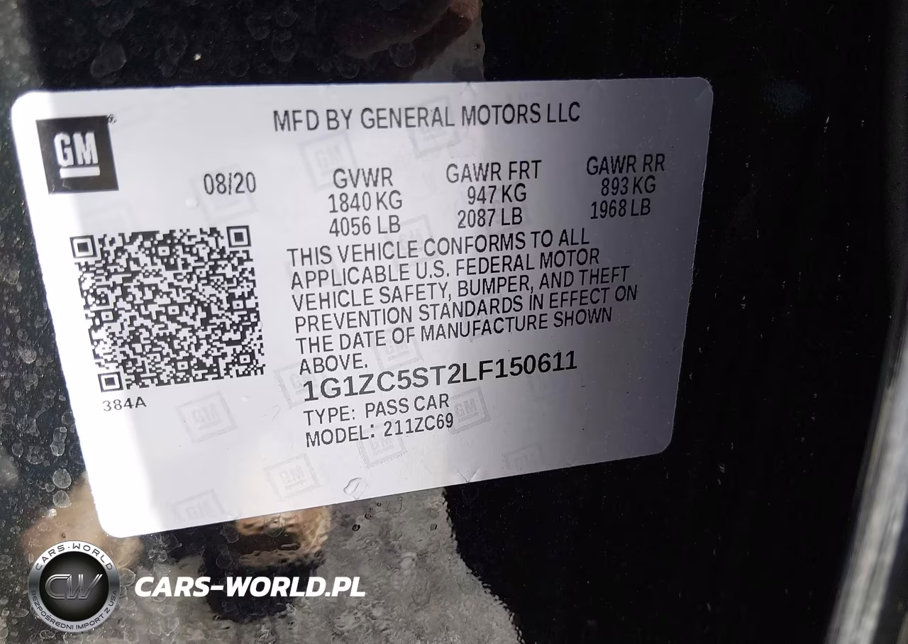 2020 Chevrolet Malibu Fwd 1Fl VIN:1G1ZC5ST2LF150611 - 9
