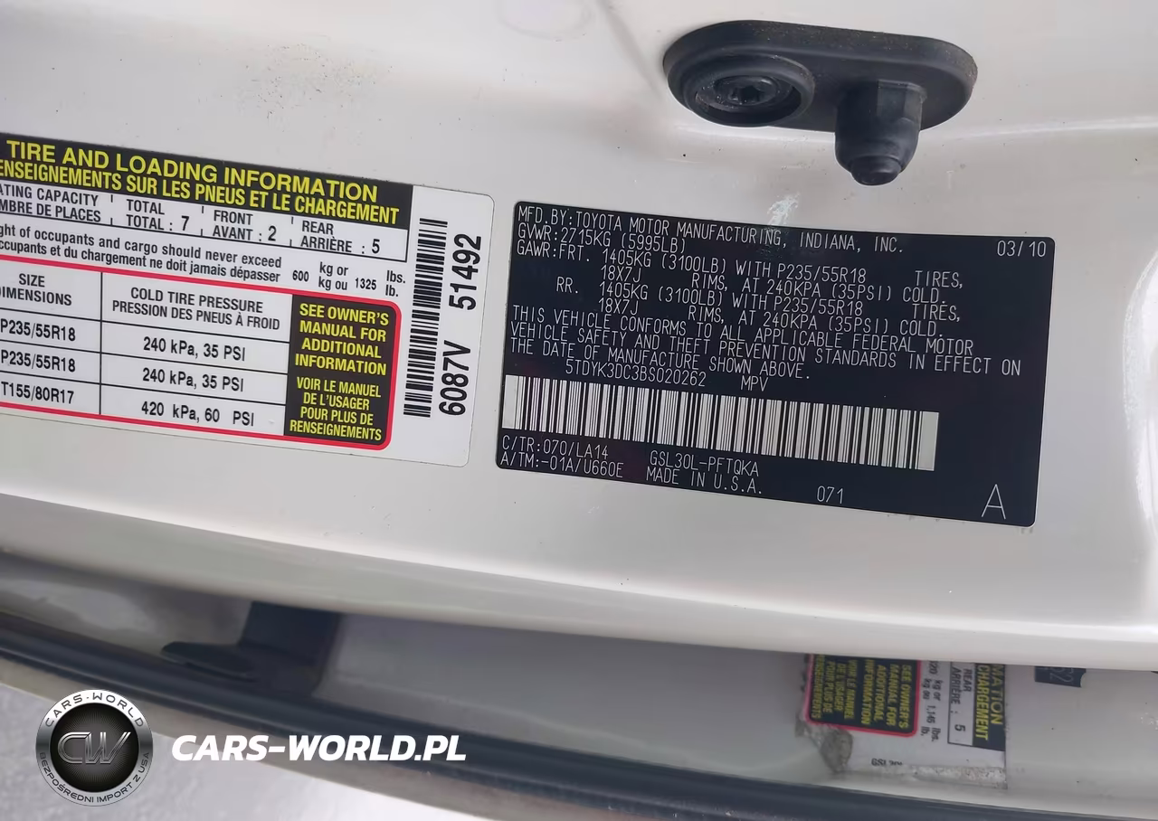2011 Toyota Sienna Ltd VIN:5TDYK3DC3BS020262 - 9