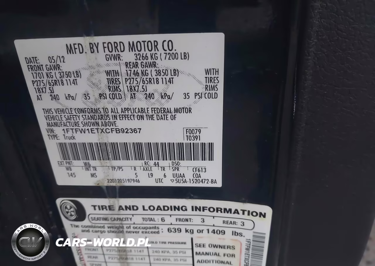 2012 Ford F-150 Xlt VIN:1FTFW1ETXCFB92367 - 9