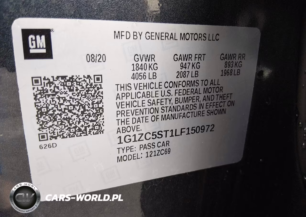 2020 Chevrolet Malibu Fwd 1Fl VIN:1G1ZC5ST1LF150972 - 9