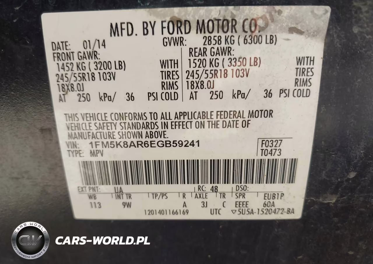 2014 Ford Utility Police Interceptor VIN:1FM5K8AR6EGB59241 - 9