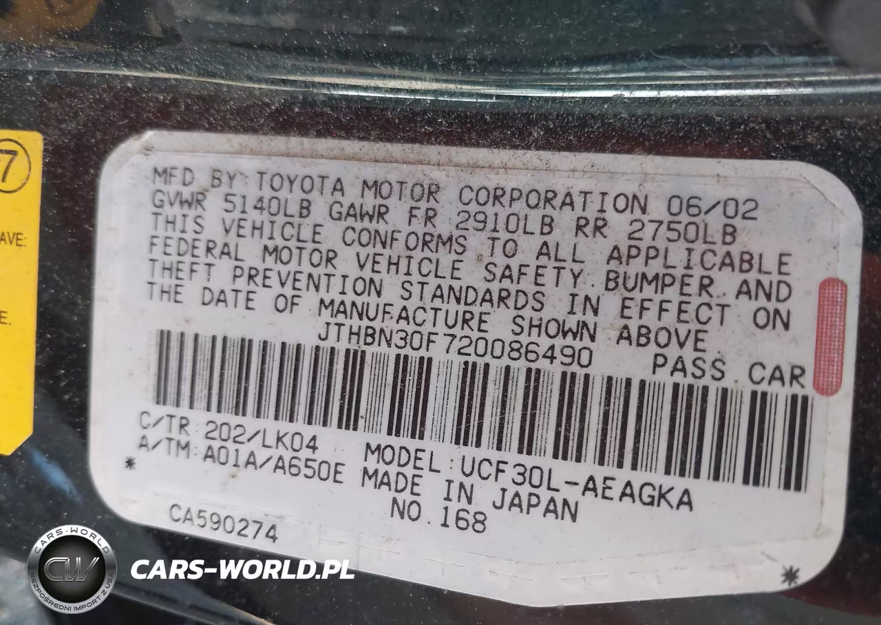 2002 Lexus Ls 430 VIN:JTHBN30F720086490 - 9