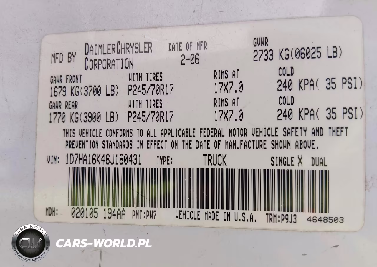 2006 Dodge Ram 1500 St VIN:1D7HA16K46J180431 - 9
