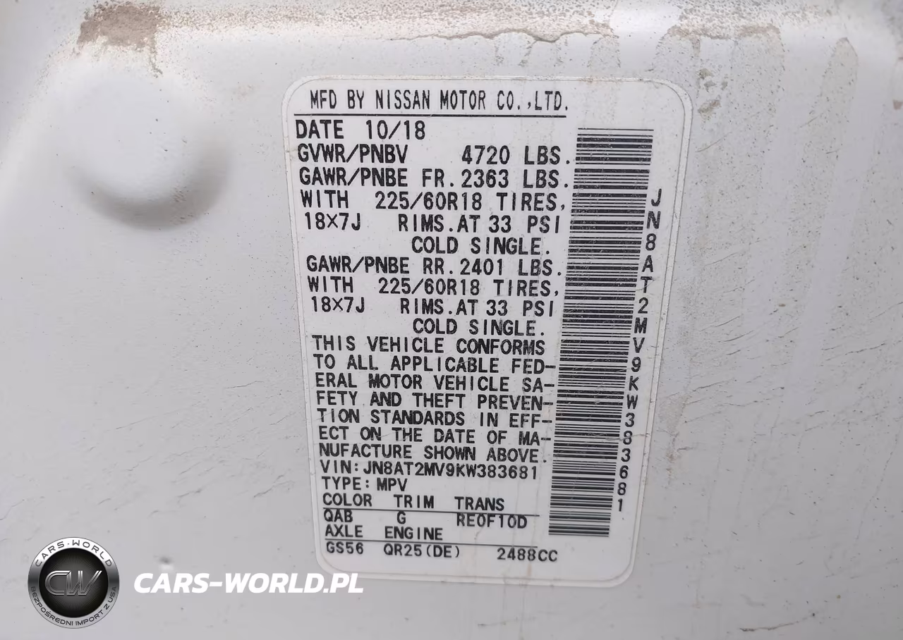 2019 Nissan Rogue Sv VIN:JN8AT2MV9KW383681 - 9