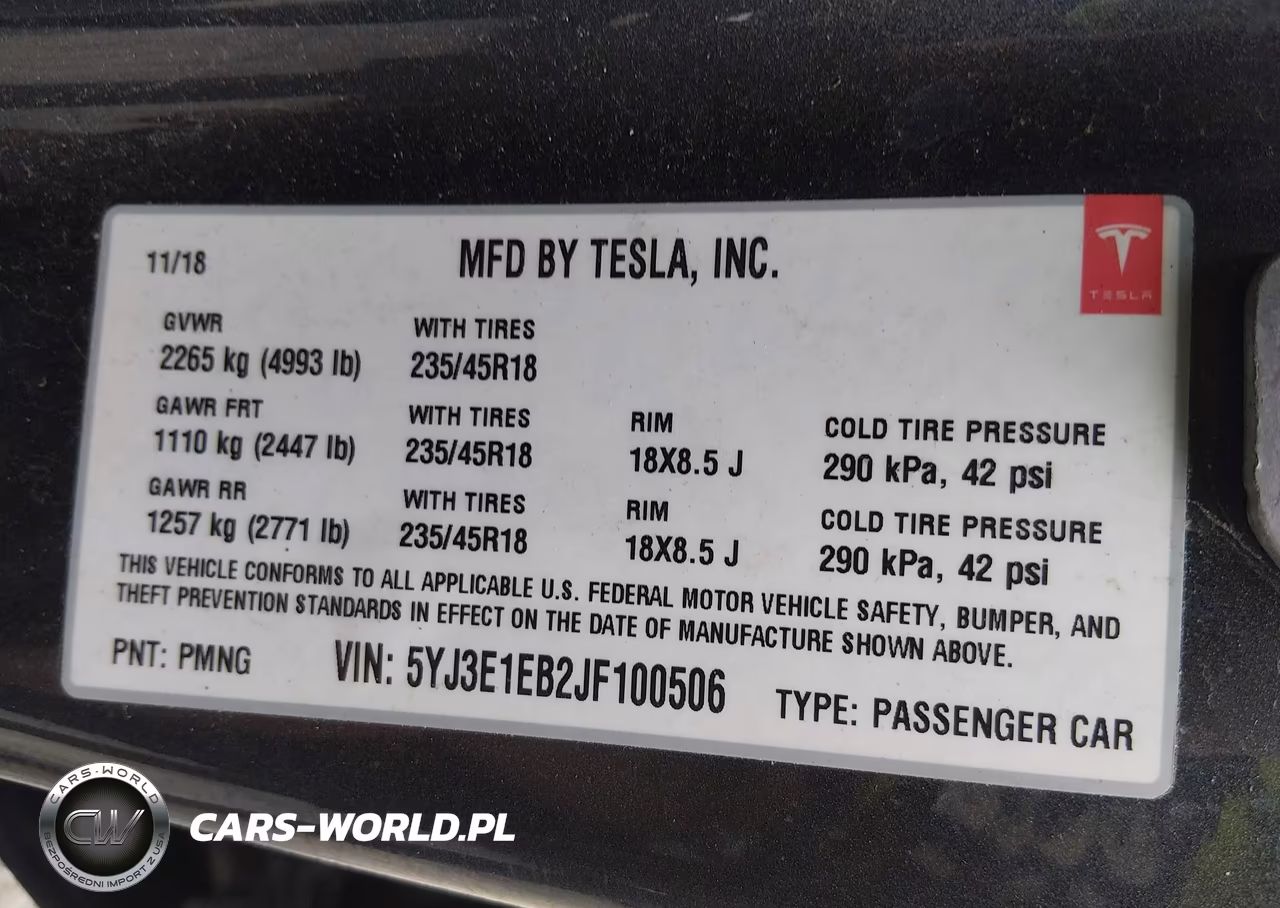 2018 Tesla Model 3 Long Range-Performance VIN:5YJ3E1EB2JF100506 - 9