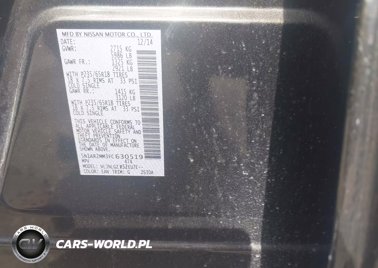 2015 Nissan Pathfinder Sl VIN:5N1AR2MM3FC630519 - 9