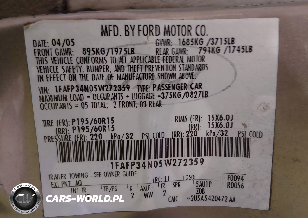 2005 Ford Focus Zx4 VIN:1FAFP34N05W272359 - 9