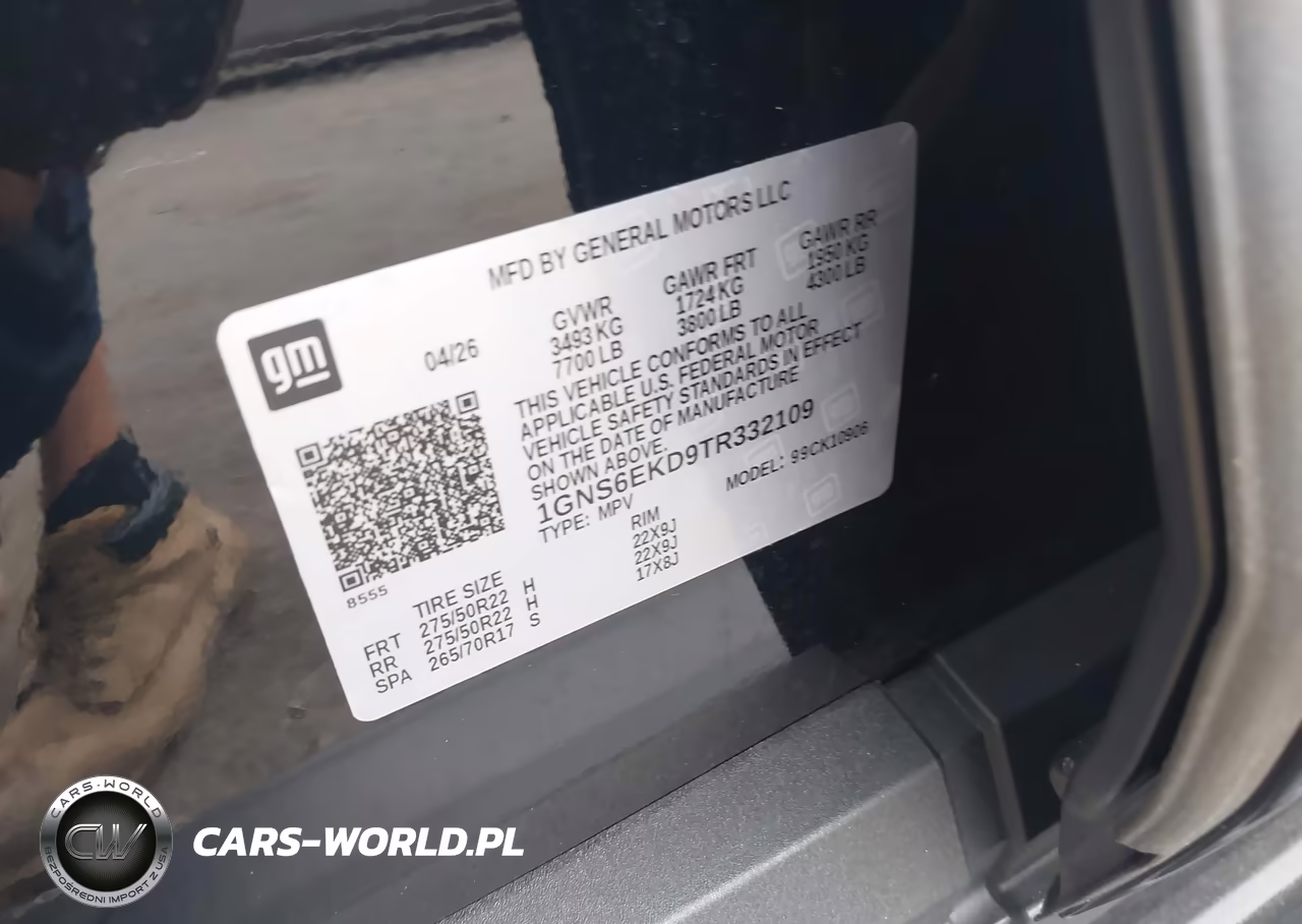 2026 Chevrolet Suburban Rst, 4Wd VIN:1GNS6EKD9TR332109 - 9