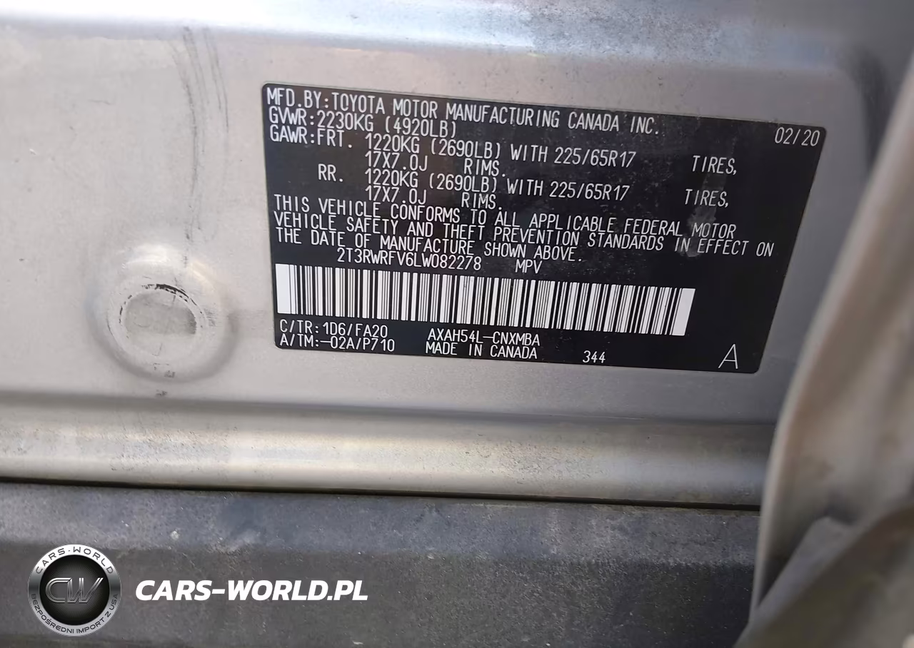 2020 Toyota Rav4 Hybrid Xle VIN:2T3RWRFV6LW082278 - 8