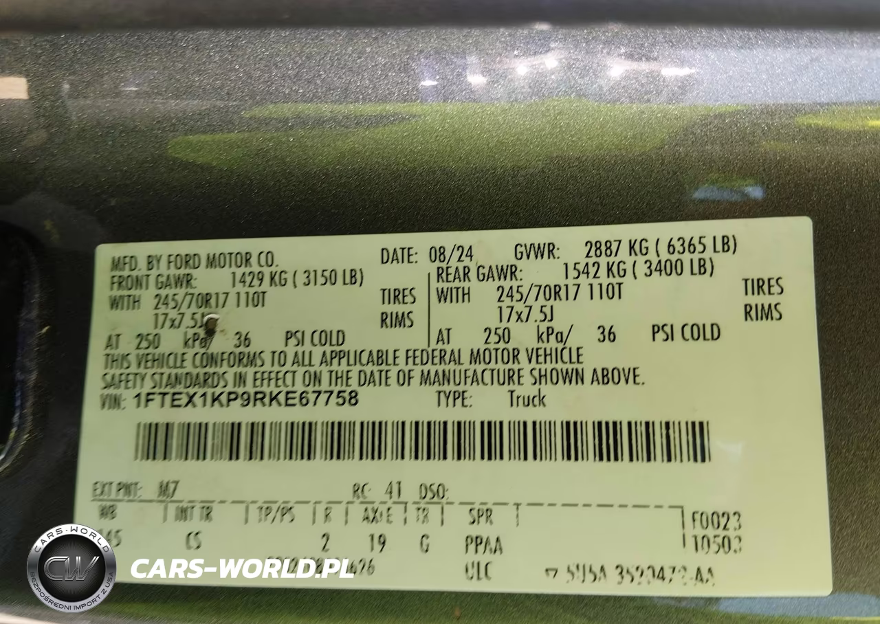 2024 Ford F-150 Xl VIN:1FTEX1KP9RKE67758 - 9