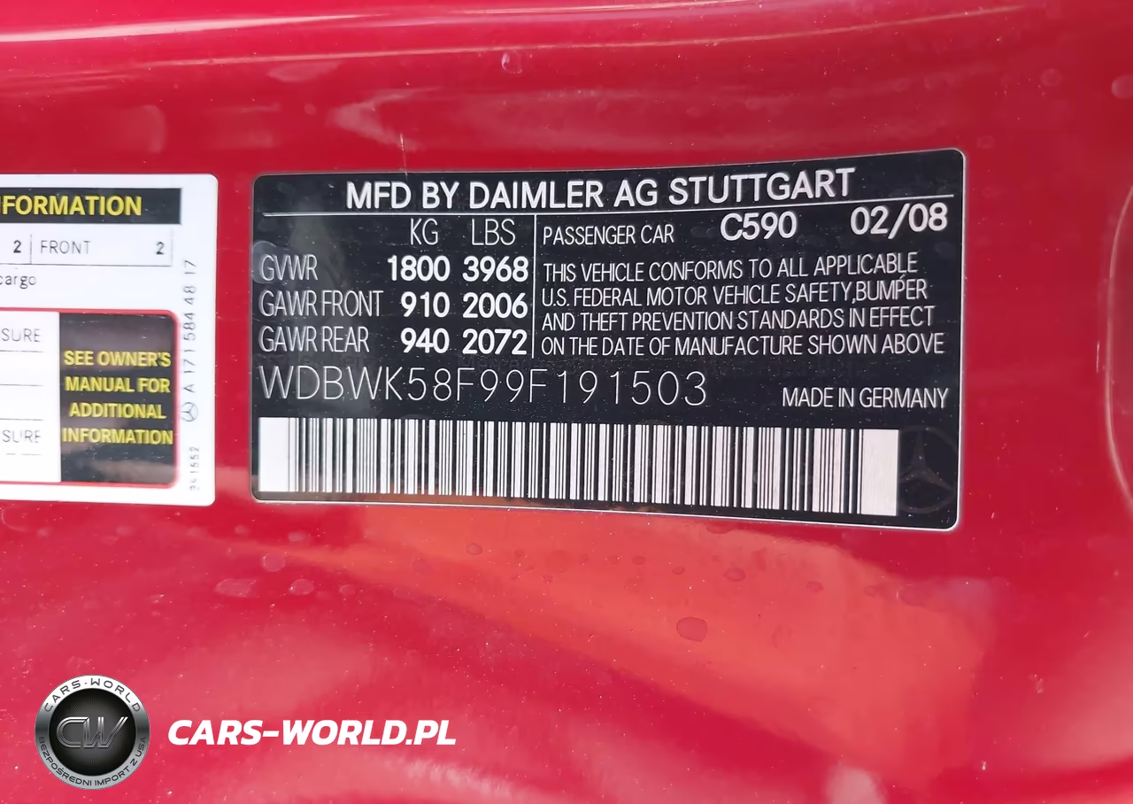 2009 Mercedes-Benz Slk 350 VIN:WDBWK58F99F191503 - 9