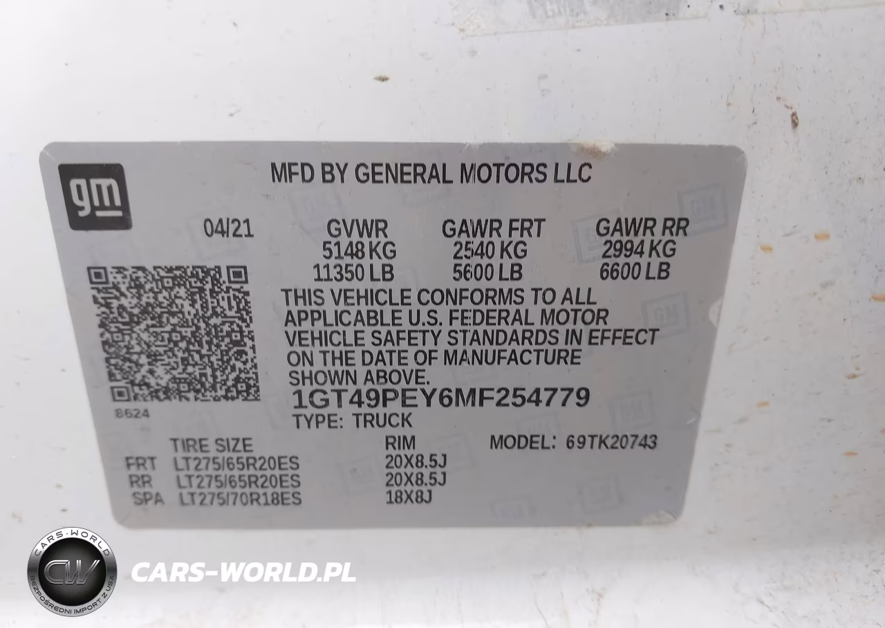 2021 GMC Sierra 2500Hd VIN:1GT49PEY6MF254779 - 8