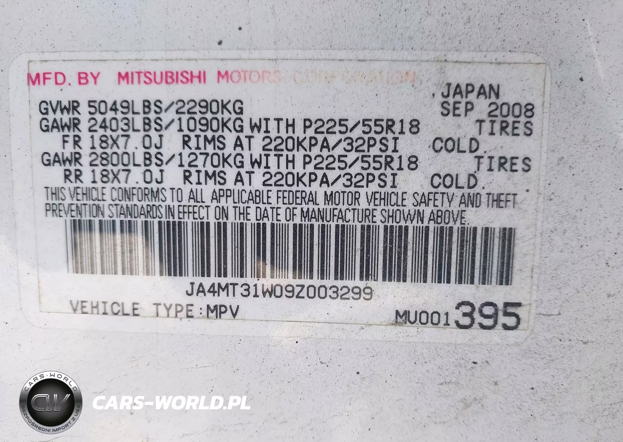 2009 Mitsubishi Outlander Se VIN:JA4MT31W09Z003299 - 9
