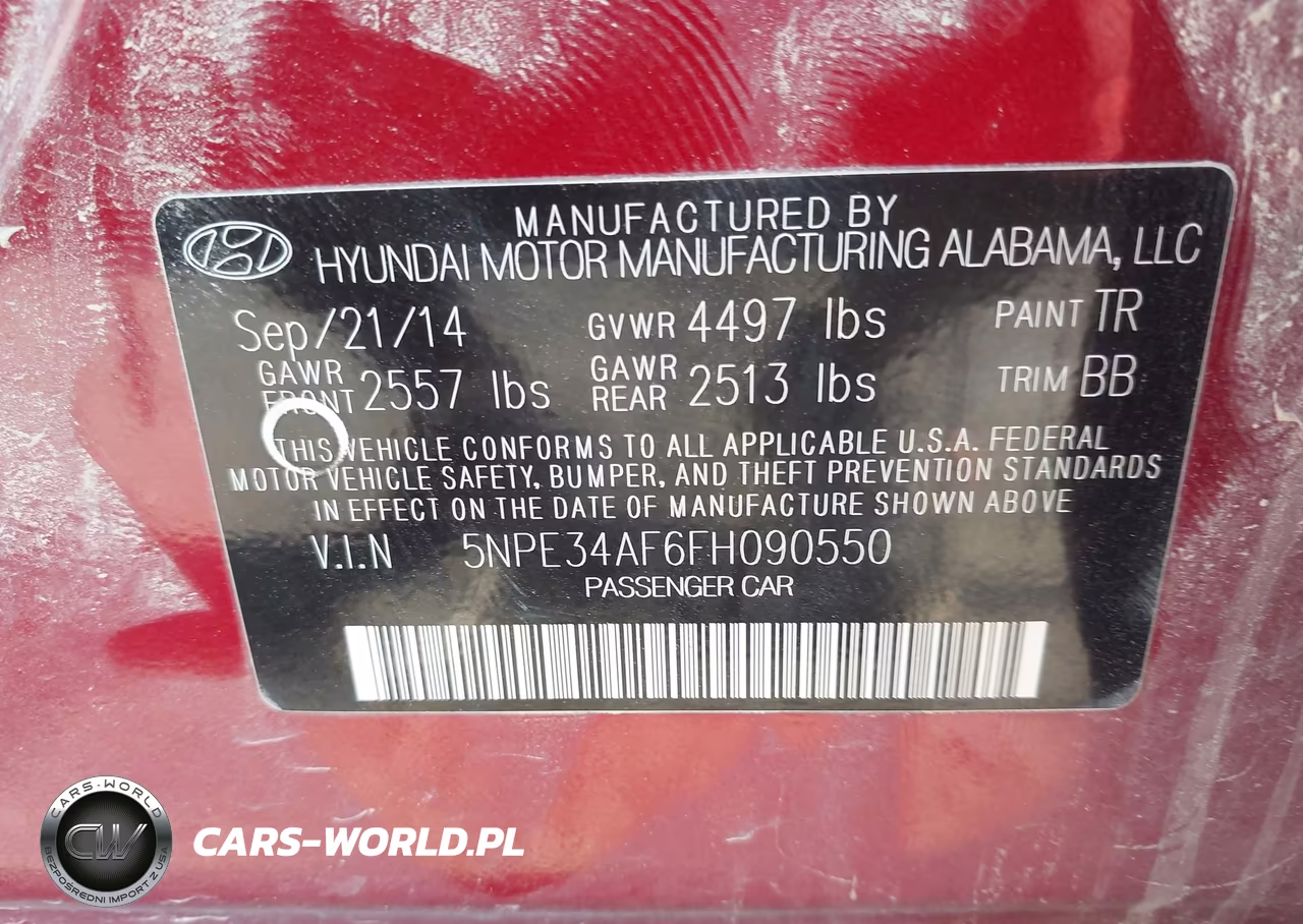 2015 Hyundai Sonata Limited VIN:5NPE34AF6FH090550 - 9