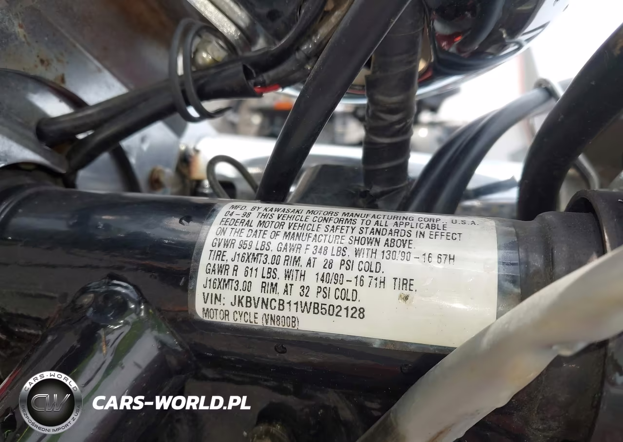 1998 Kawasaki Vn800 B VIN:JKBVNCB11WB502128 - 10
