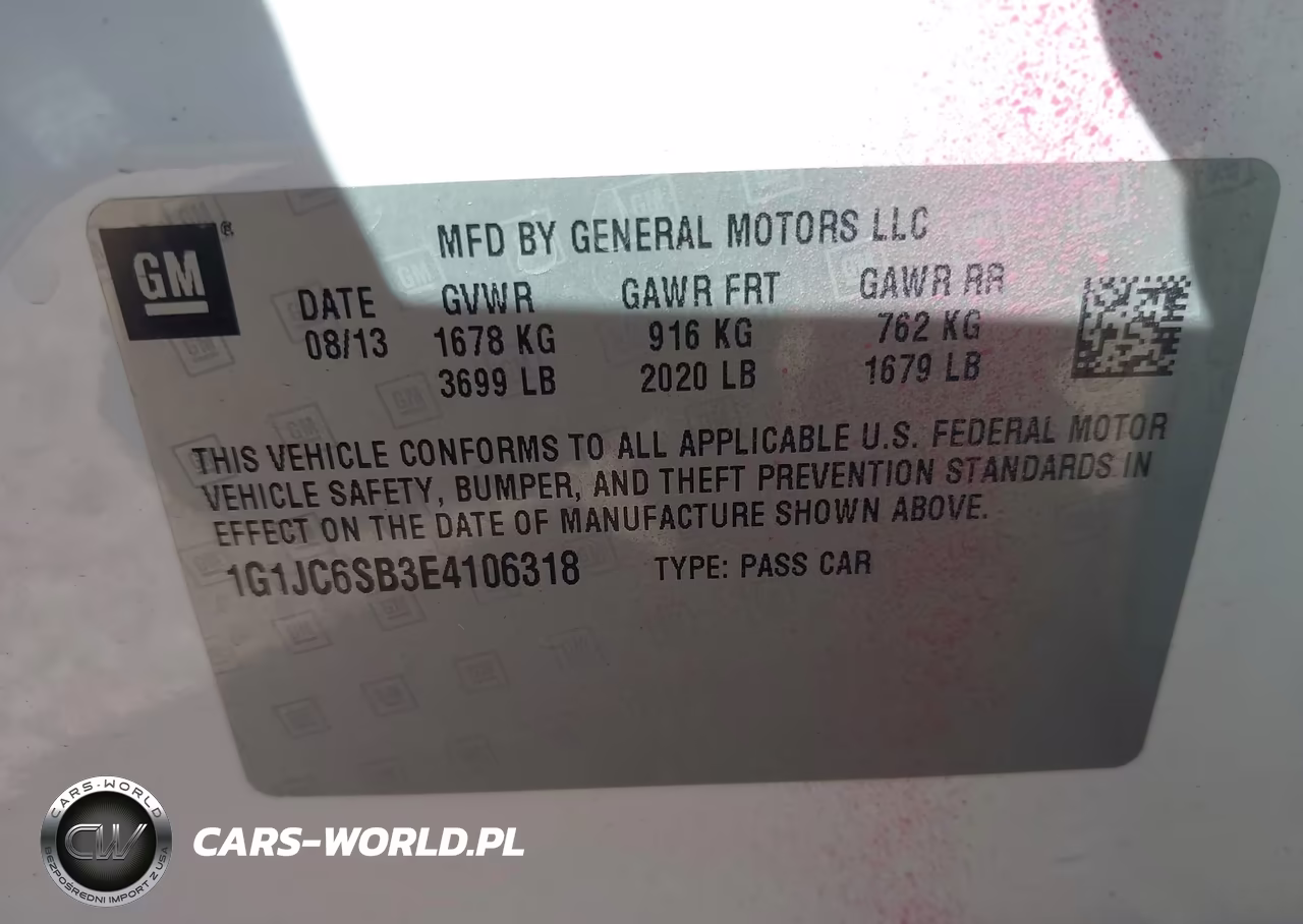 2014 Chevrolet Sonic Lt Auto VIN:1G1JC6SB3E4106318 - 9