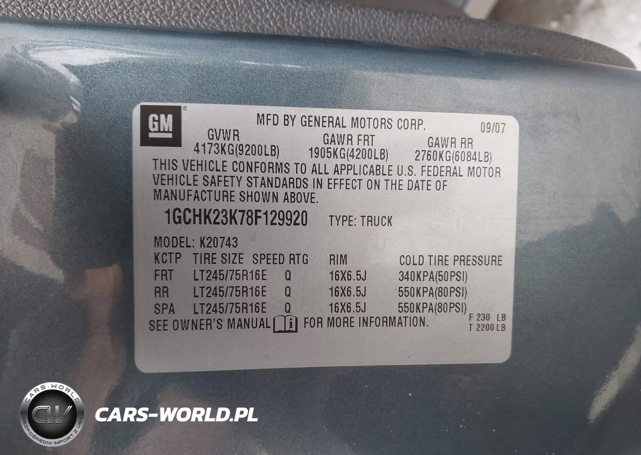 2008 Chevrolet Silverado 2500Hd Lt1 VIN:1GCHK23K78F129920 - 9
