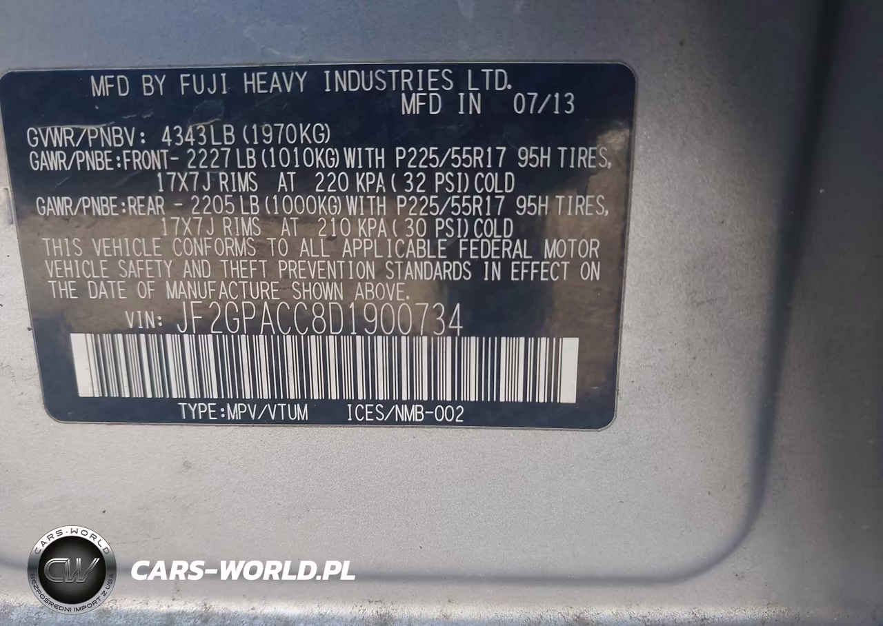 2013 Subaru Xv Crosstrek 2.0I Premium VIN:JF2GPACC8D1900734 - 9