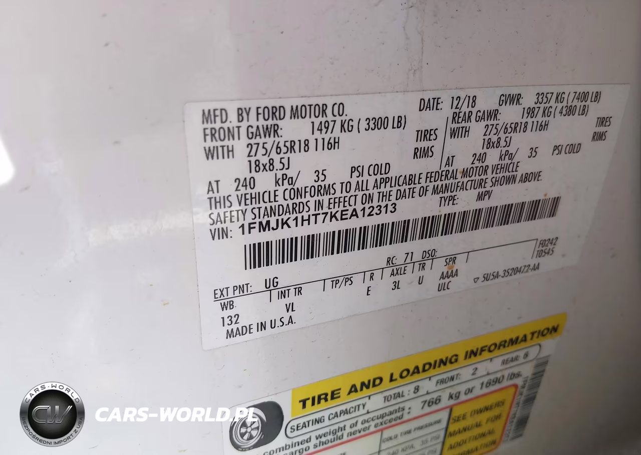 2019 Ford Expedition Max Xlt VIN:1FMJK1HT7KEA12313 - 9