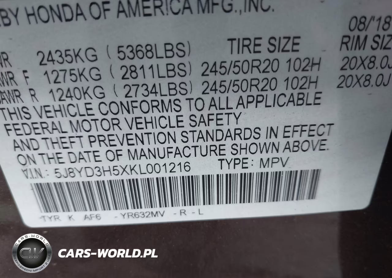 2019 Acura Mdx Tech Pkg VIN:5J8YD3H5XKL001216 - 9