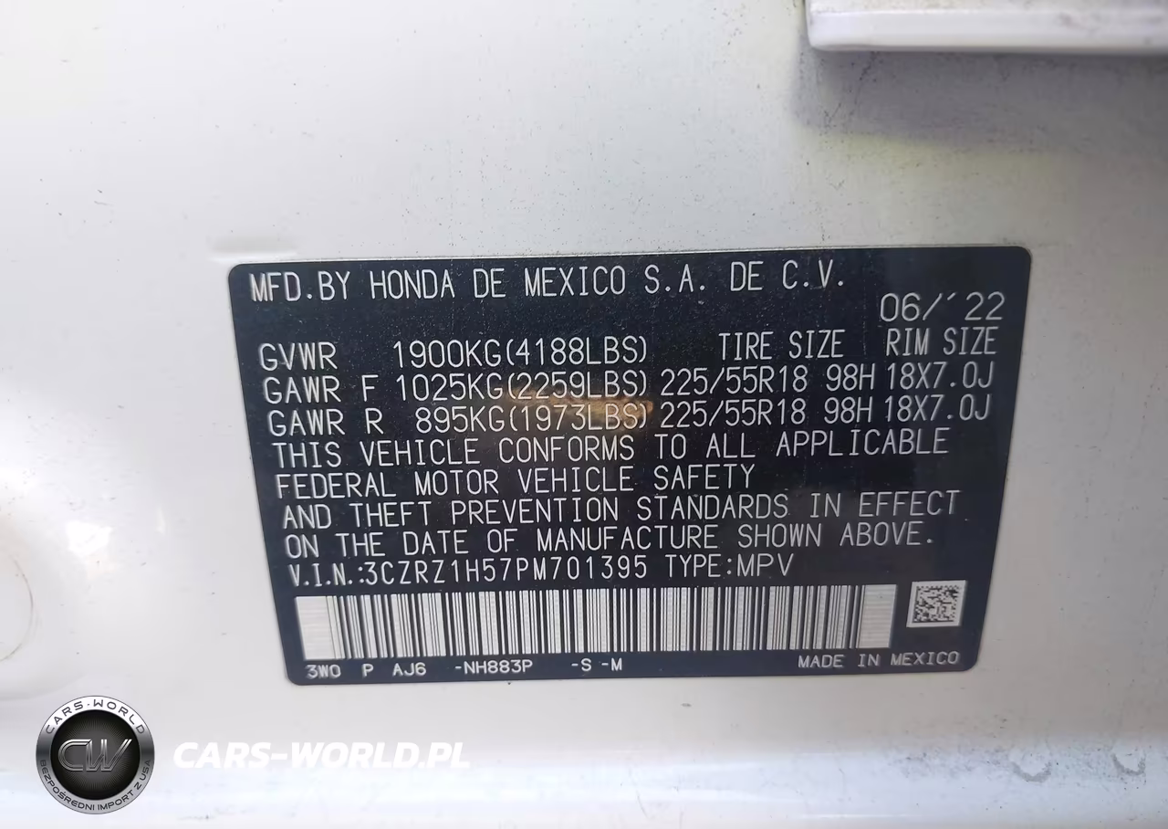 2023 Honda Hr-V 2Wd Sport VIN:3CZRZ1H57PM701395 - 9