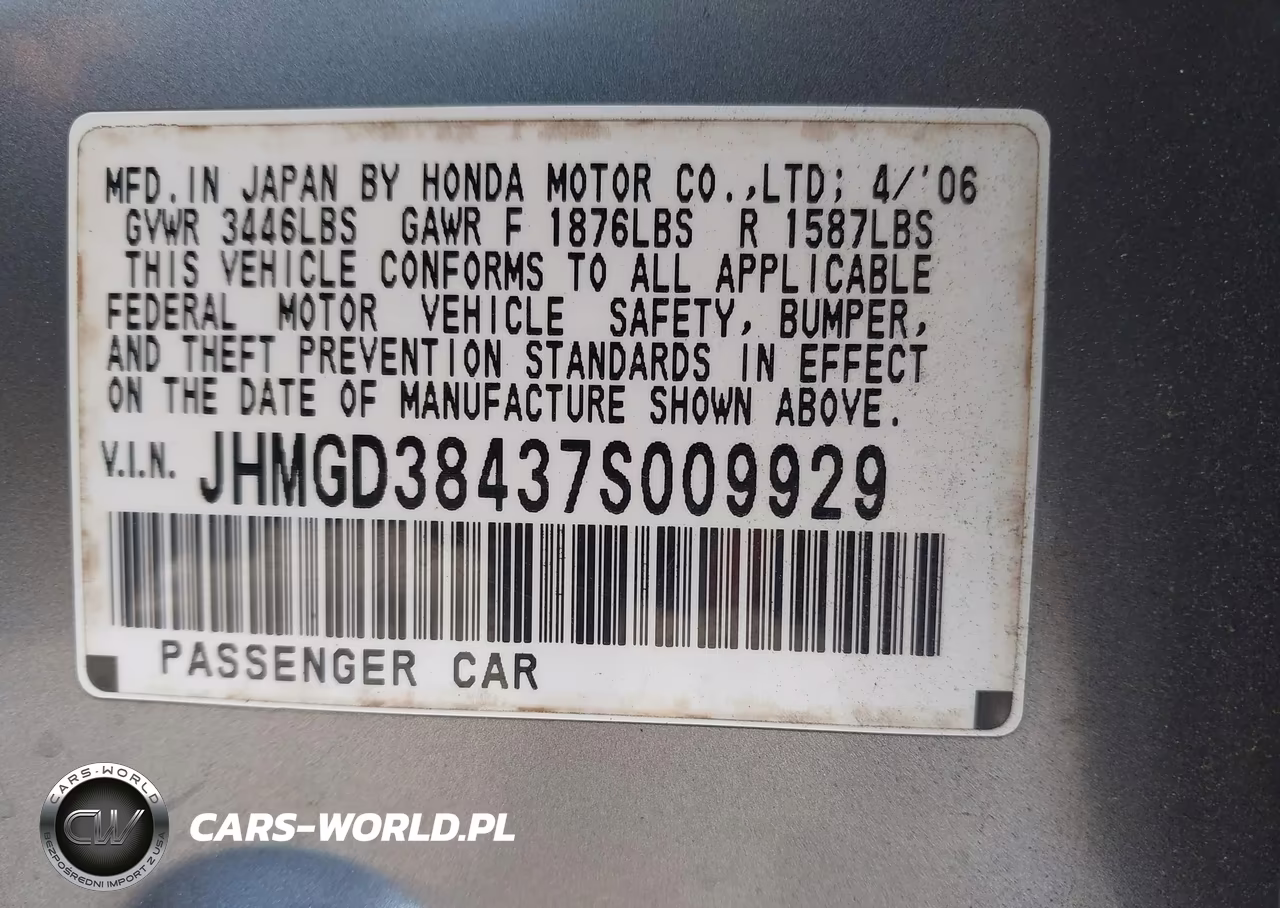 2007 Honda Fit VIN:JHMGD38437S009929 - 9
