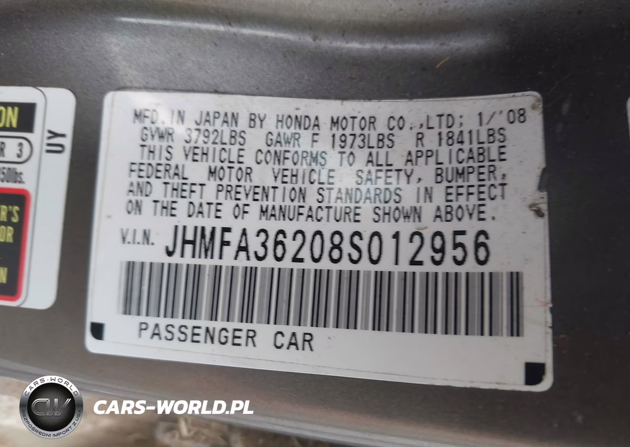 2008 Honda Civic Hybrid VIN:JHMFA36208S012956 - 9