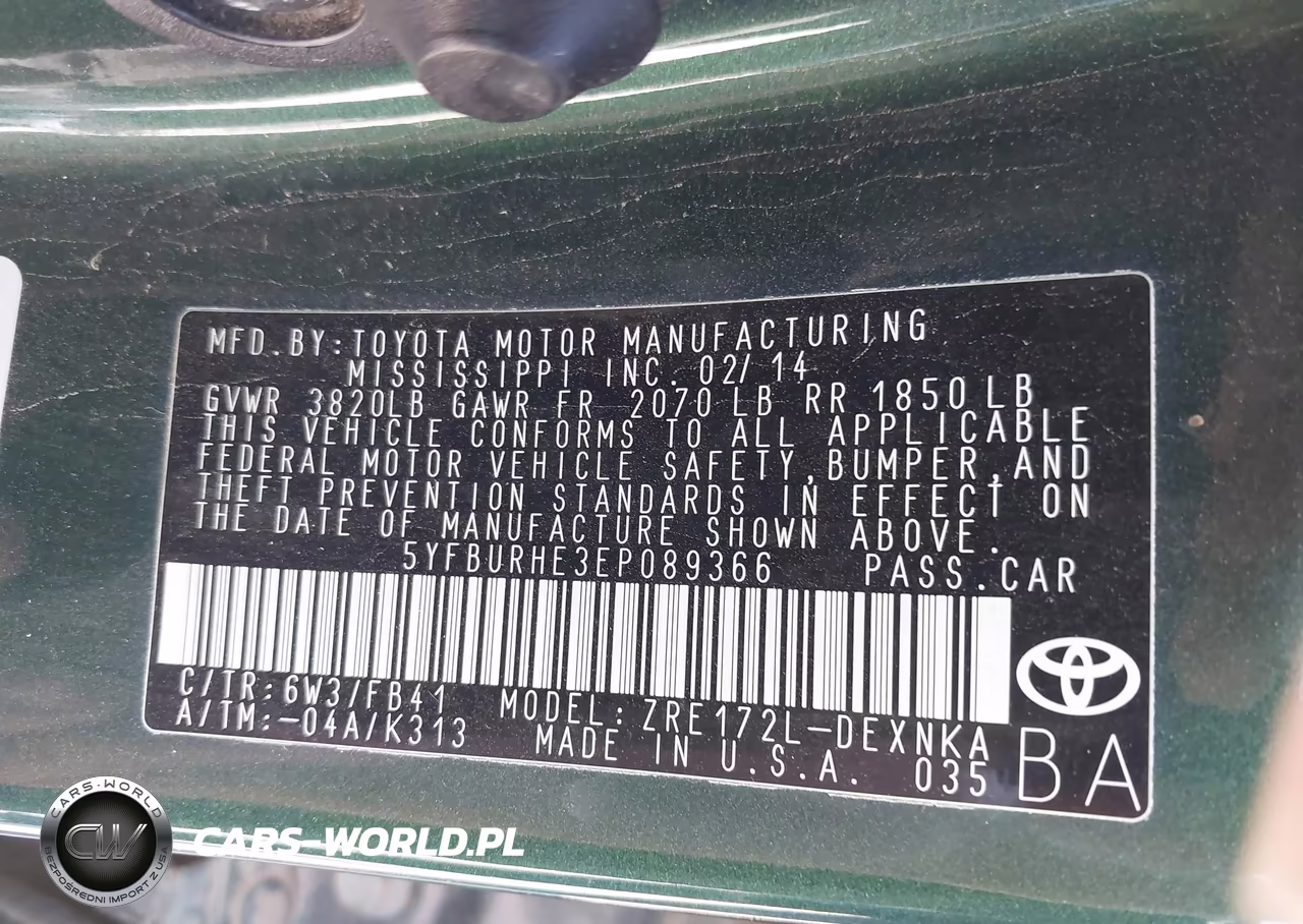 2014 Toyota Corolla Le VIN:5YFBURHE3EP089366 - 9