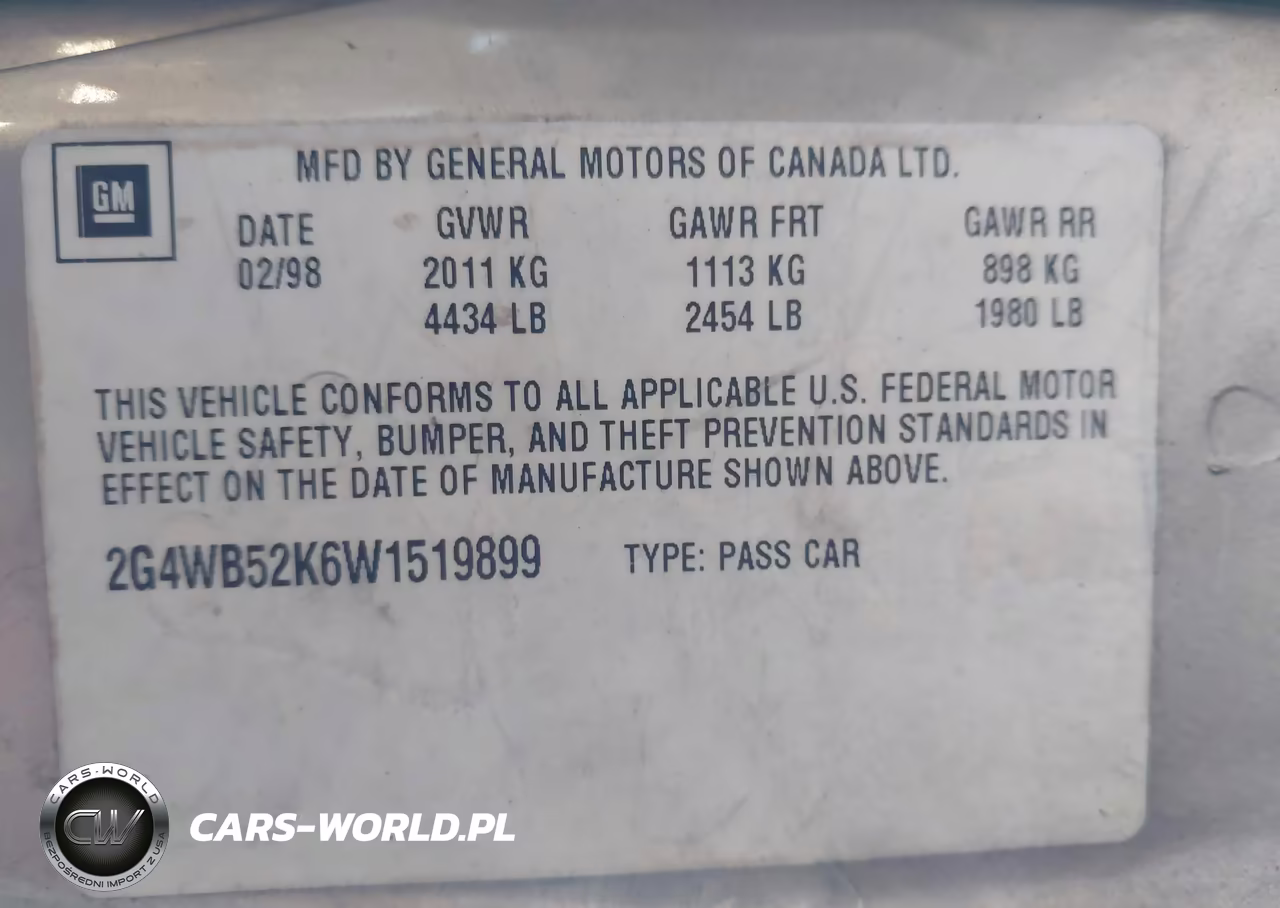 1998 Buick Regal Ls VIN:2G4WB52K6W1519899 - 9
