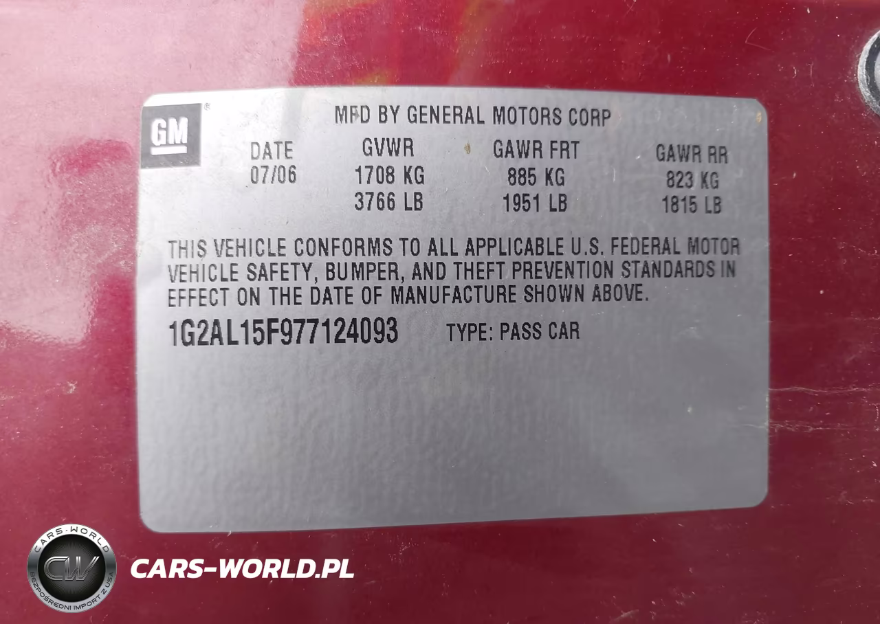 2007 Pontiac G5 VIN:1G2AL15F977124093 - 9