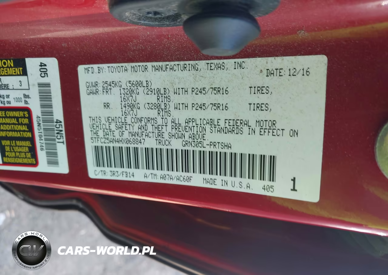 2017 Toyota Tacoma Sr V6 VIN:5TFCZ5AN4HX068847 - 9