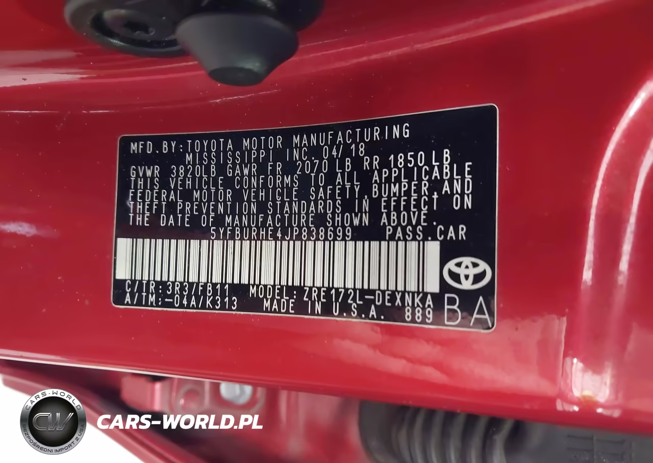 2018 Toyota Corolla Le VIN:5YFBURHE4JP838699 - 9