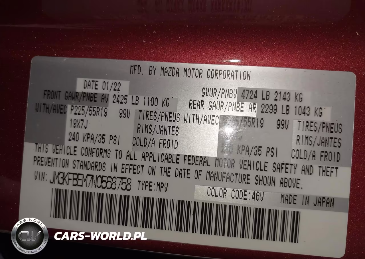 2022 Mazda Cx-5 2.5 S Premium Plus VIN:JM3KFBEM7N0568758 - 9