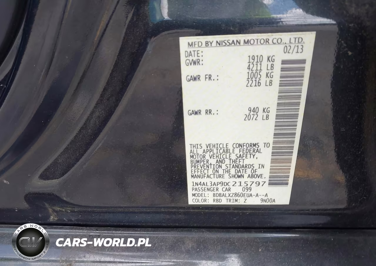 2013 Nissan Altima 2.5 Sl VIN:1N4AL3AP9DC215797 - 9