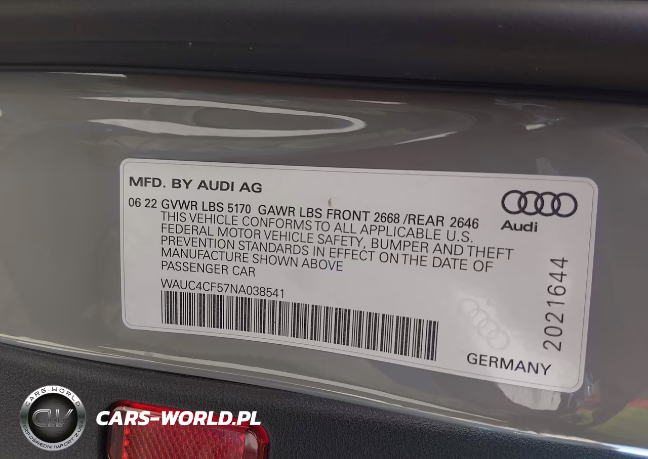 2022 Audi S5 Premium Plus VIN:WAUC4CF57NA038541 - 9