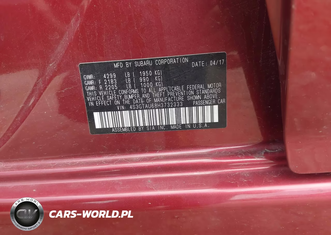 2017 Subaru Impreza 2.0I Limited VIN:4S3GTAU68H3732333 - 9
