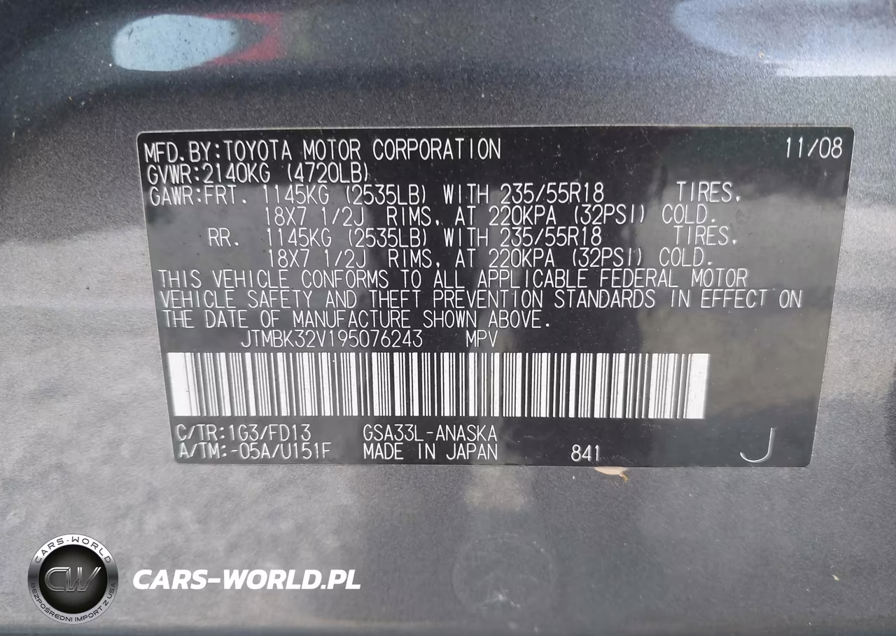 2009 Toyota Rav4 Sport V6 VIN:JTMBK32V195076243 - 9