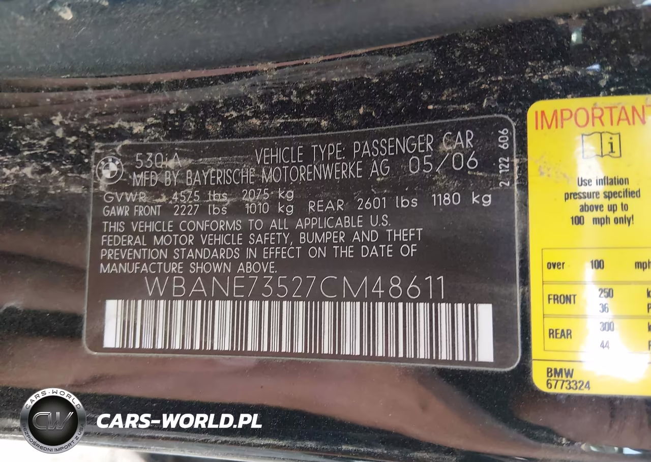 2007 BMW 530I VIN:WBANE73527CM48611 - 9